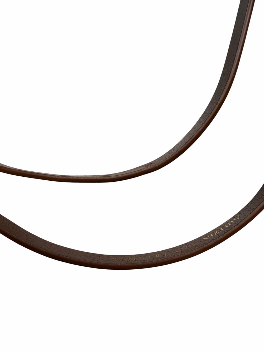 ARITZIA Chocolate Brown Leather Belt with Gold Buckle Skinny Women's Size Small - Picture 3 of 6